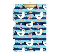 Kcldeci Tavolette portablocco in acrilico a righe con gabbiani e volante, formato A4, per classe, insegnanti, donne, ufficio, scuola, forniture dorate, 30,5 x 22,9 cm