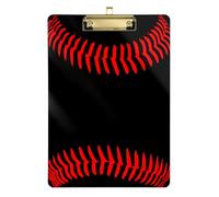 Kcldeci Tavolette portablocco in acrilico con motivo baseball rosso, formato A4, formato lettera, per scuola, scuola, ufficio, per bambini, studenti, insegnanti, oro, 30,5 x 22,9 cm
