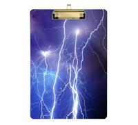 Kcldeci Thunder Lightning and Rain - Tavoletta portablocco in acrilico, formato A4, formato lettera, per scuola, scuola, ufficio, per bambini, studenti, insegnanti, colore oro, 30,5 x 22,9 cm