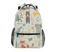 Kcldeci Zoo Alfabeto Carino Animali Bambini Zaino per Ragazzi Ragazze Scuola Elementare Scuola Asilo Bookbags Scuola Prescolare Sacchetto Del Libro Del Bambino Borse Da Viaggio