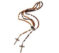 kclkda 2 rosario cattolico, lungo rosario a croce di preghiera in legno naturale, ideale per cristianesimo cattolico, adatto all'Eucaristia al Battesimo e alla Bibbia
