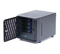 KCMconmey 4 + 1 Bay DIY NAS Case, 4 x 2.5″ / 3.5″ Tray + 1 x 2.5″ Internal Bay. MB ITX. PSU Flex Front USB 3.0 8cm Chassis Fan Hot Swap Backplane Storage Network Attached Storage Private Cloud.