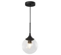 KCO Lampada a Sospensione Minimalista Nera Per Cucina Con Globo in Vetro, Lampada a Sospensione Per Soggiorno Con Sfera in Vetro e Cavo Regolabile Per Camera da Letto, Corridoio,