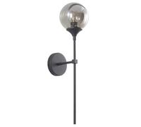 KCO Lighting Applique da Parete Grigio Fumo Globo di Vetro Nero Opaco | Moderna, Sottile, Lunga Sottile, Vintage Industriale, Per Corridoio Scale Ingresso Camera da letto,E27