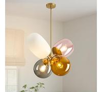 KCO Lighting Moderna luce a sospensione colorata Globo d'oro Illuminazione a sospensione Balloon di vetro colorato Lampadario Luci a sospensione di vetro colorato Isola di cucina