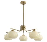 KCO Lighting Moderna Oro Spazzolato Lampadari 5 Luci Globo di Vetro Lampadario Mid Century Ottone Sputnik Lampadario Sala da pranzo Apparecchio di illuminazione Isola Cucina