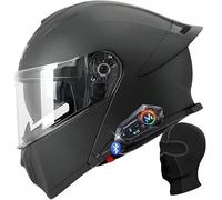 Kcolic Casco Moto Apribile Bluetooth,Casco Integrale Modulare Omologato ECE con Bluetooth Integrato,Sistema Ventilazione con Doppia Visiera Antiappannamento,Casco Moto per Uomo E Donna E,L=56~59CM