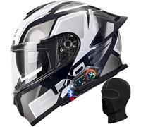 Kcolic Casco Moto Apribile Bluetooth,Casco Integrale Modulare Omologato ECE con Bluetooth Integrato,Sistema Ventilazione con Doppia Visiera Antiappannamento,Casco Moto per Uomo E Donna F,L=56~59CM