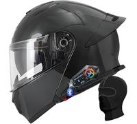 Kcolic Casco Moto Apribile Bluetooth,Casco Integrale Modulare Omologato ECE con Bluetooth Integrato,Sistema Ventilazione con Doppia Visiera Antiappannamento,Casco Moto per Uomo E Donna A,L=56~59CM