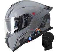 Kcolic Casco Moto Apribile Bluetooth,Casco Integrale Modulare Omologato ECE con Bluetooth Integrato,Sistema Ventilazione con Doppia Visiera Antiappannamento,Casco Moto per Uomo E Donna H,L=56~59CM