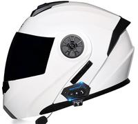 Kcolic Casco Moto Bluetooth, Casco Integrale Integrato Antiappannamento con Doppia Visiera, Casco Apribile, Casco Integrale Chiuso Omologato ECE per Risposta Automatica L,Medium