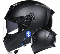 Kcolic Casco Moto Bluetooth Integrale,Casco Moto Flip-Up con Microfono,Omologato DOT,Design con Ala Posteriore,Riduzione Rumore,Doppia Visiera Antiappannamento,per Adulti,Uomini E Donne A,XXL=63~64CM