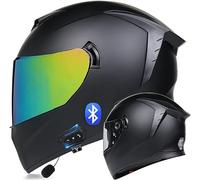 Kcolic Casco Moto Bluetooth Integrale,Casco Moto Flip-Up con Microfono,Omologato DOT,Design con Ala Posteriore,Riduzione Rumore,Doppia Visiera Antiappannamento,per Adulti,Uomini E Donne C,L=59~60CM