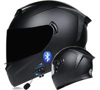 Kcolic Casco Moto Bluetooth Integrale,Casco Moto Flip-Up con Microfono,Omologato DOT,Design con Ala Posteriore,Riduzione Rumore,Doppia Visiera Antiappannamento,per Adulti,Uomini E Donne B,M=57~58CM