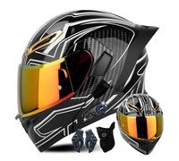 Kcolic Casco Moto Bluetooth, Sistema di Comunicazione,con Doppia Visiera Anti-Bus, Approvato ECE Casco Moto Integrale Modulare Flip Up Bluetooth Integrato C,S=55~56CM