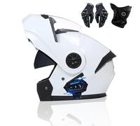 Kcolic Casco Moto Modulare Bluetooth Omologato ECE, Casco Flip Up con Doppia Visiera E Interfono Integrato, Casco Moto Adulto per Uomo E Donna V,Medium