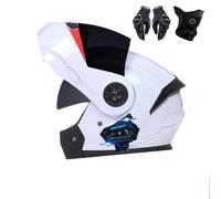 Kcolic Casco Moto Modulare Bluetooth Omologato ECE, Casco Flip Up con Doppia Visiera E Interfono Integrato, Casco Moto Adulto per Uomo E Donna S,Large