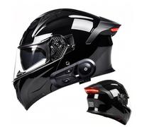 Kcolic Casco Moto Modulare Bluetooth Omologato ECE con Luce LED Posteriore, Casco Flip Up per Adulti con Doppia Visiera E Interfono Integrato, per Uomo E Donna C,X-Large
