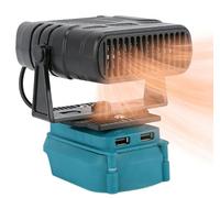 Kcolic Riscaldatore Batteria, Sbrinatore Portatile per Auto 200 W, Riscaldatore Elettrico, Ventilatore con Doppia Porta USB, per Batteria BL1850B, BL1840B Black