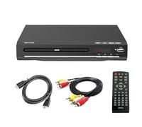 KCR Lettore DVD Per Tv, compatibile con lettore CD/DVD / MP3 con telecomando, porta USB Supporto Uscita HDMI (disco blueray non supportato) Nero (225)