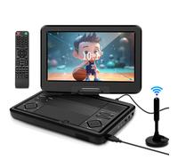 KCR Lettore DVD portatile da 10,1 pollici TV incorporata DVB T2 con schermo LED