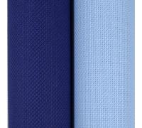 KCS 2 pezzi di tessuto Aida in cotone per punto croce, 38x45 cm, 18 ct, per ricamo (Blu bebé+Blu Royal)