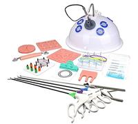 KCVC Laparoscopico Simulatore Scatola Kit Laparoscopic Simulator con Cámara e 4 Strumenti e 10 Moduli di Addestramento e Pneumoperitoneo Simulato
