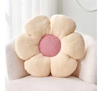 Kcvvcr Cuscino a forma di fiore, morbido cuscino da pavimento bianco a forma di 37,8 cm, per decorare la casa, grazioso cuscino decorativo in peluche estetico per letto, divano, divano