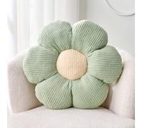 Kcvvcr Cuscino decorativo a forma di fiore verde salvia da 37,8 cm e 49,8 cm, imbottitura in cotone PP morbido e resistente, stile boho, design a margherita, cuciture cucite, uso interno, seduta