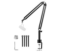 Kcvzitrds 1 Set Supporto per Microfono a Sospensione Pesante Regolabile Supporto per Microfono a Condensatore Supporto per Braccio Forbici da Studio di Registrazione Nero