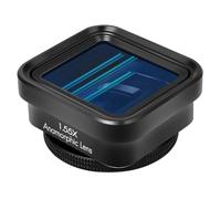 Kcvzitrds 1 x Lente Anamorfica Grande Schermo Nero 1,55X per Blu-Ray, Finitura Spazzolata, Universale