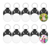 Kcvzitrds 20 Pezzi Portachiavi in Pelle Vergine Bulk Sublimazione Portachiavi in Pelle PU Vergine Regali Glitter Trasferimento Calore Portachiavi Fai da te Artigianato Facile da Usare