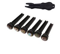 Kcvzitrds 6 corde per chitarra folk con chiodi di corda a punta di abalone incorporati + chiodatrice facile da installare