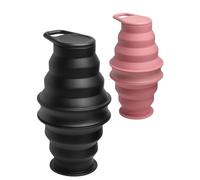 Kcvzitrds Bottiglia pieghevole in silicone anti-perdite 17 onz + anti-collasso 2 pezzi