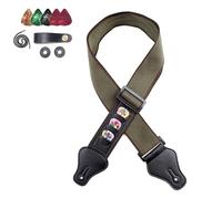 Kcvzitrds Chitarra Folk Chitarra Elettrica Basso Cinturino in Puro Cotone con Testa di Selezione ArmyGreen Facile Installazione