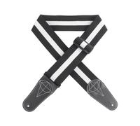 Kcvzitrds Cinturino per chitarra con cinghie per basso per chitarra elettrica, cinghia per chitarra acustica regolabile, morbida, nero + bianco