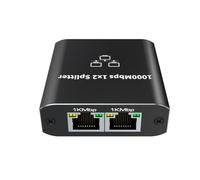 Kcvzitrds Splitter per Ethernet 1-2 - Adattatore splitter di rete ad alta velocità 1000 Mbps con di alimentazione USB per Cat5/5E/6/7/8