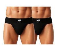 KD Willmax Regent Gym Jockstrap - Sospensorio da uomo, in cotone, con cintura morbida, copertura posteriore completa, vestibilità sportiva, Nero - Confezione da 2, XXXXXL