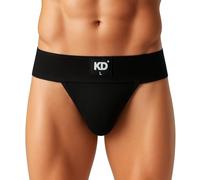 KD Willmax Regent Gym Jockstrap - Sospensorio da uomo, in cotone, con cintura morbida, copertura posteriore completa, vestibilità sportiva, Nero - Confezione da 1, XXXL