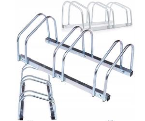 Kd650 Rastrelliera per Biciclette 3 Luoghi Set Piano Zincato 35 - 60mm Gomma