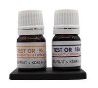 KD89 Assortimento di reagenti/soluzioni per testare l'oro, 9 e 18 carati, con pietra di tocco naturale e istruzioni multilingue, competenza per gioielli, monete, lingottini, spatola