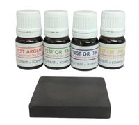 KD89 Assortimento di reattivi/soluzioni per testare l'oro, 14-18-24 carati, con pietra naturale e istruzioni multilingue, competenza per gioielli, monete, lingottini, 2,5 ml