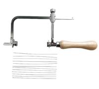 KD89 Bocfil per orologiaio e gioielliere con manico in legno, viti e piastre di fissaggio - fornito con confezione da 12 lame - Made in Svizzera, marrone