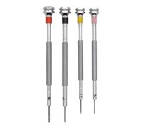 KD89 Horotec MSA01.003 - Set di 4 cacciaviti classici per orologiaio, in ottone cromato, Ø0,60, 0,80, 1,00, 1,20 mm