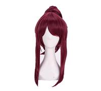 KDA Akali The Rogue Assassin Akali Cosplay Wigs Mixed Purple Ponytail Clip Heat Resistant Synthetic Hair Wig + Wig Cap