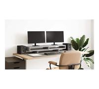 KDACVBMG Supporto per monitor Grigio Cemento 100x27x15 cm Legno di | 2 scomparti di stoccaggio, superficie resistente all'umidità, facile da pulire, organizer da scrivania