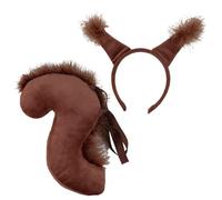KDAMGOQE Coda scoiattolo, costume da scoiattolo per donne e ragazze Il costume da animale peloso include la fascia per le orecchie e la coda simpatica per Halloween, Natale, palcoscenico, cosplay