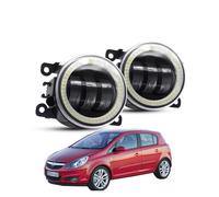 Kdbcet FARO FANALE 2 X Gruppo Luce Nebbia Dell'occhio Angelo Per Opel Per Corsa D Hatchback 2007-2015 Auto LED Lente Nebbia Lampada Marcia Diurna DRL 30W H11 12V Fari Anteriori(Bianco)