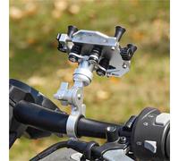 Kdbcet Supporto Navigazione Moto Supporto Universale Per Telefono Moto 2025 Nuovo Per Telefono In Lega Antiurto Staffa Navigazione Per Moto Regolabile Rotazione A 360°(H66 Silvery)