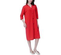 KDCVRYJE Accappatoio Donna,Accappatoio Da Donna In Spugna con Bottoni, Unisex, Casual, Leggero, Da Casa, In Cotone, per Spa, Hotel, Pigiama, Regali per Lei E per Lui, Rosso L